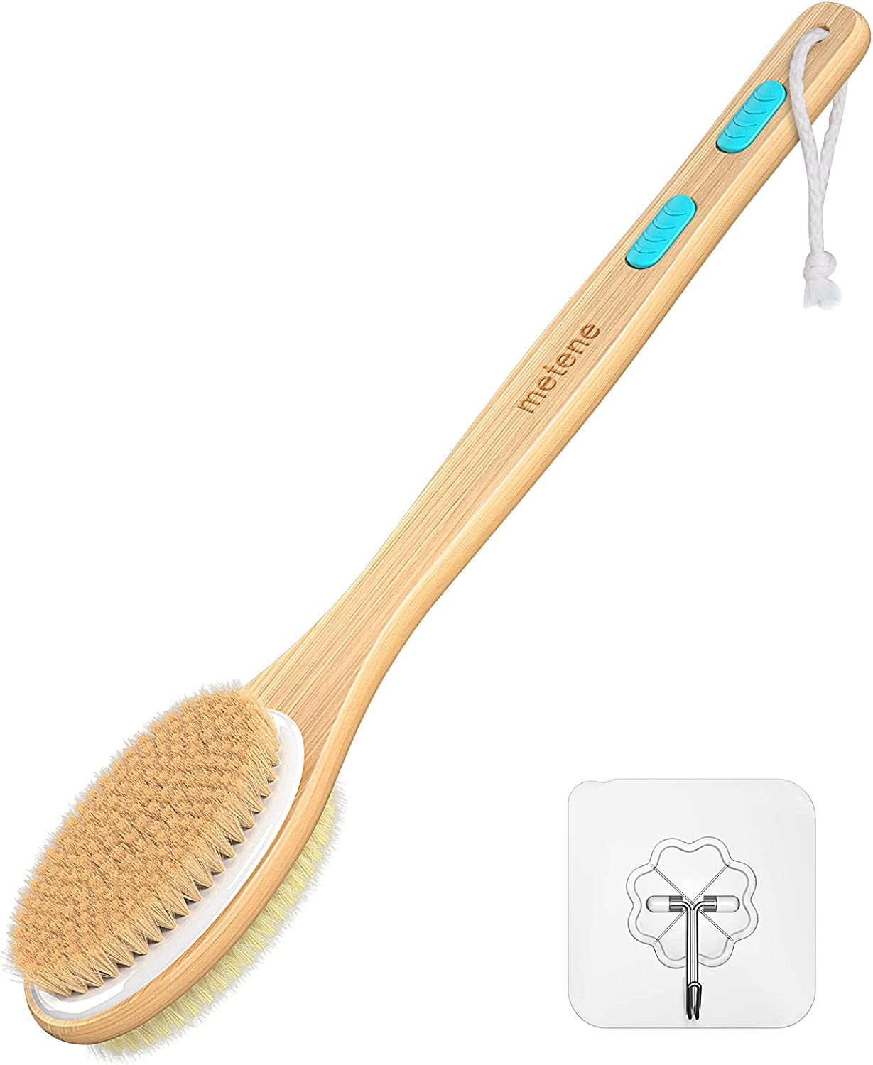Shower Brush with Soft and Stiff Bristles