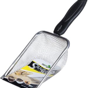 Reptile Sand Stainless Steel Fine Mesh Reptile Substrate Metal Sand Shovel Terrarium Substrate Durable Litter Cleaner Corner Scoop